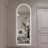 LED Full Length Wall Mirror With Symmetrical Arch Design, 3-Color Dimmable Lighting