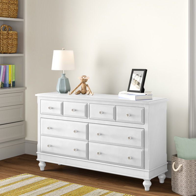 Commode 8 tiroirs Adriel, Blanc