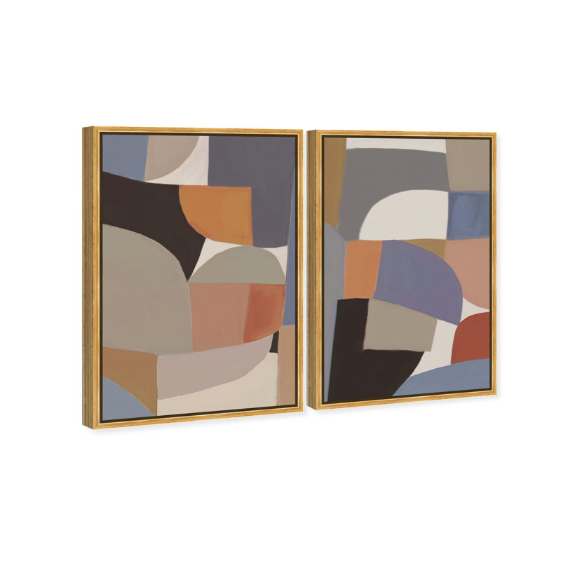 Muted Prelude Set Set by Oliver Gal, 50"H x 34"W, Gold Floater Frame