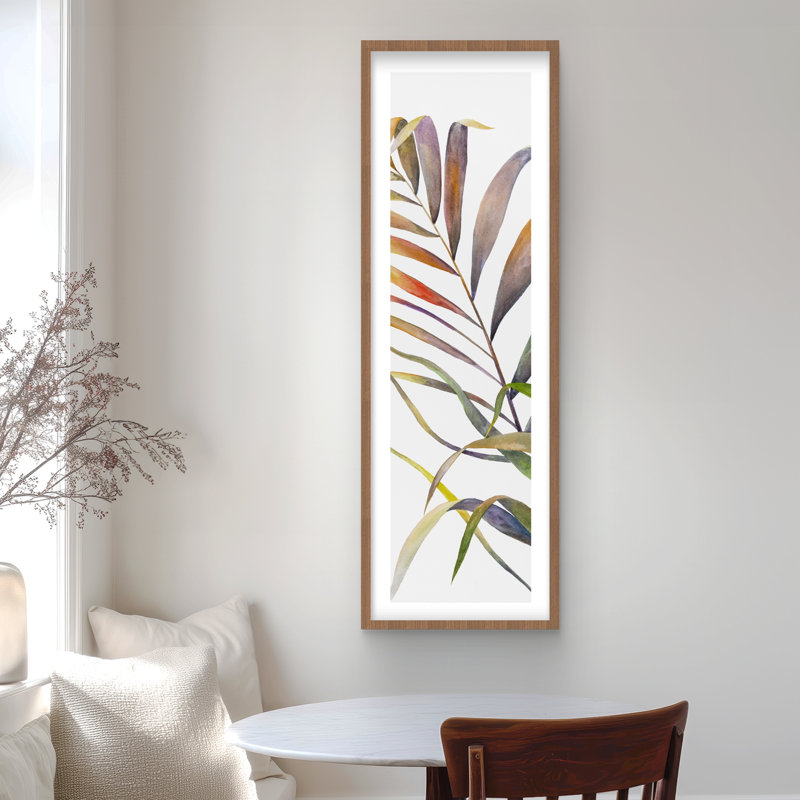 Aquarelle, feuilles de palmier tropicales - impression florale exotique encadrée