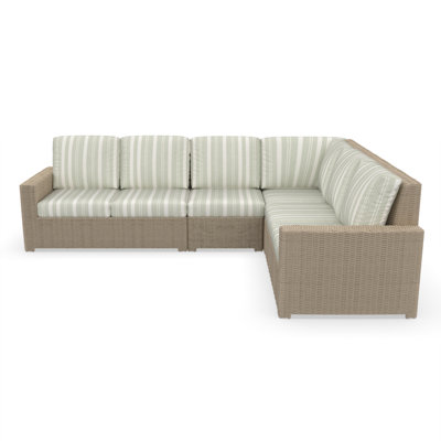 Canapé modulaire d'extérieur en forme de L de 116 po avec coussins Sunbrella Henri