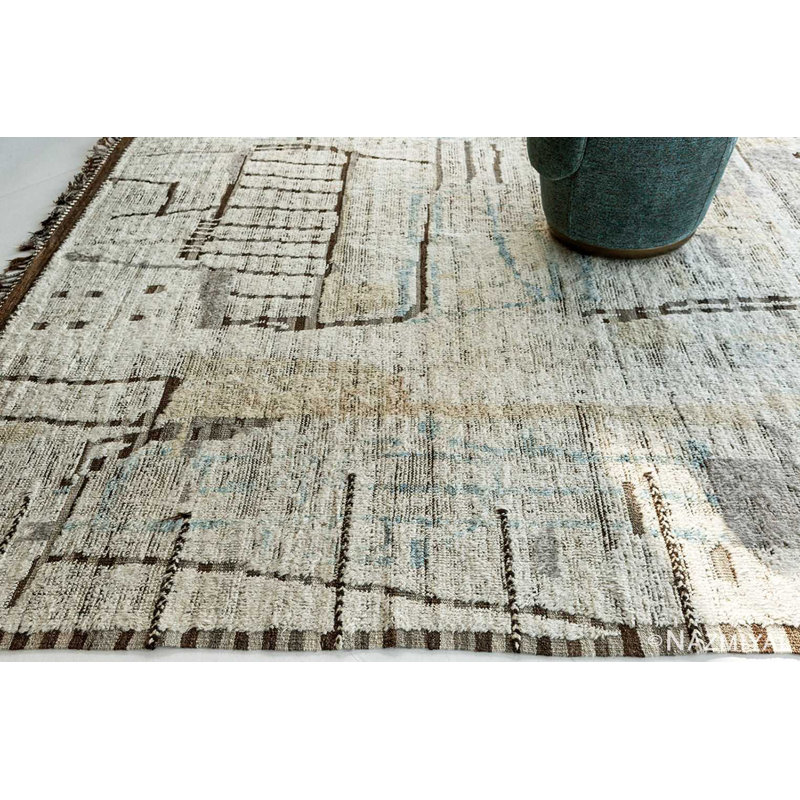 Modern Distressed One-of-a-Kind Rectangle 9'9" X 13'8" Area Rug