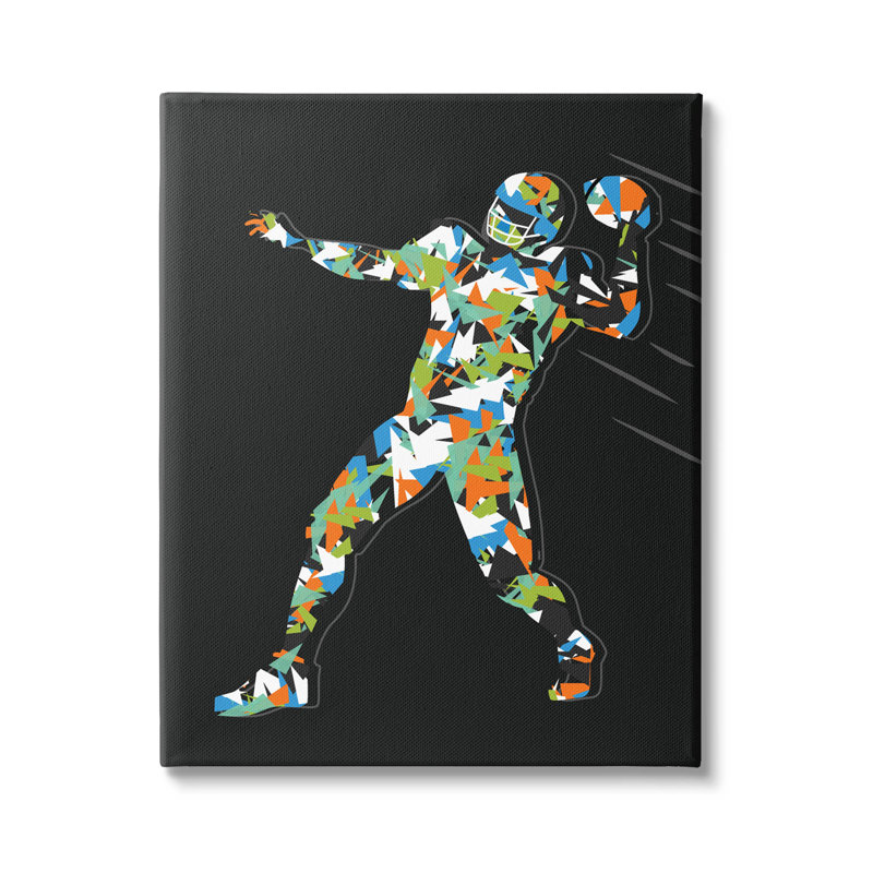 "Abstrait, lancer du football", art mural sur toile par Arrolynn Weiderhold, H 40 po x l 30 po x P 1,5 po