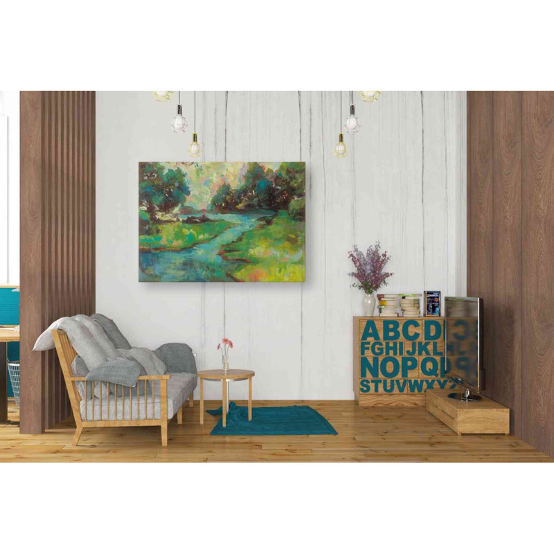 "Paysage dans le parc" par Jeanette Vertentes, art mural sur toile, H 26 po x l 34 po x P 1,5 po
