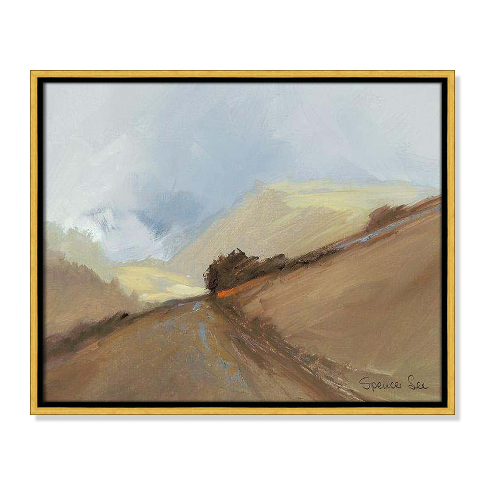 Heaven And Earth II by Spencer Lee, 17.5'' H x 21.5'' W x 2'' D, Gold Framed