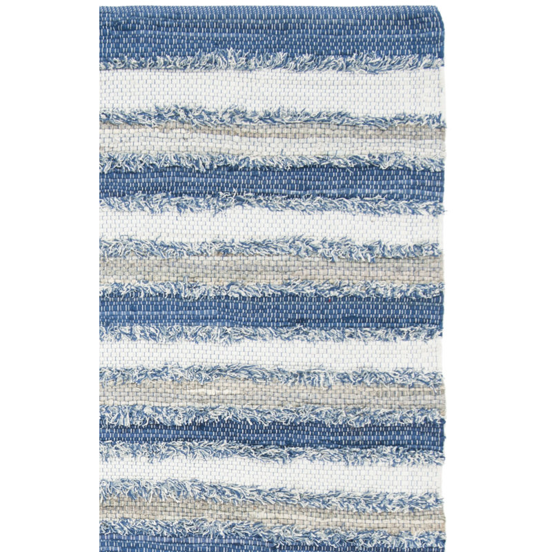 Monaca Hand Woven Cotton Striped Rug, Rectangle 8' x 10'