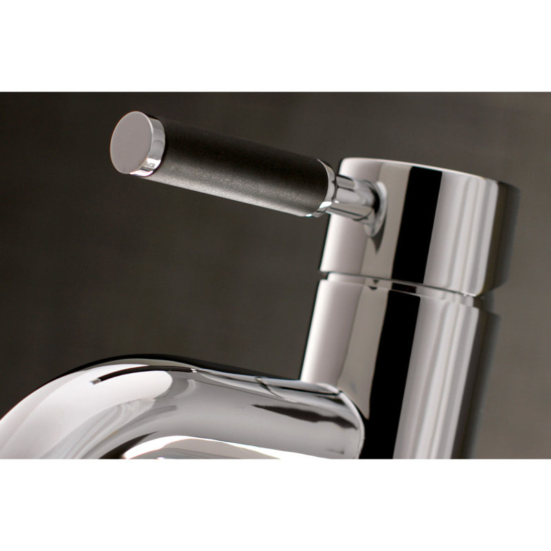 Kingston Brass Kaiser Single-Handle 1-Hole Deck Mount Bathroom Faucet with Push Pop-Up, Polished Chrome