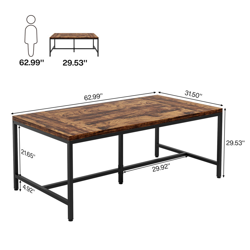 Table de salle à manger Leyanni, Brun rustique / noir