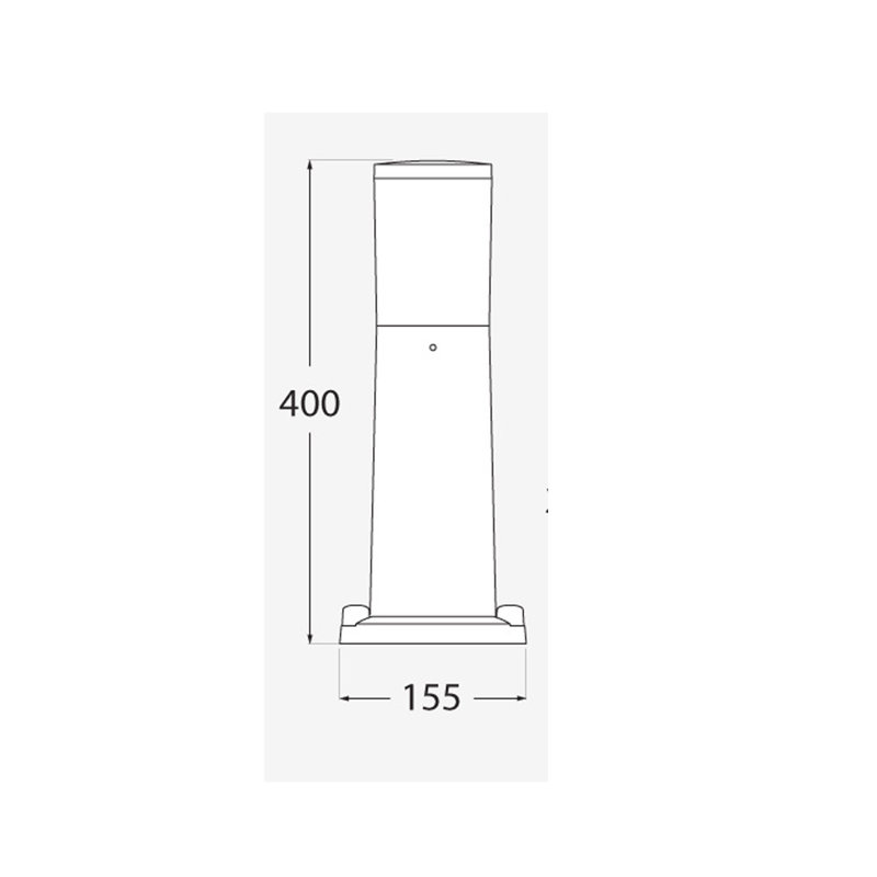 Yarm Bollards, Grey, 40cm H x 10cm W x 10cm D