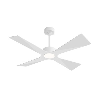 4 -ABS Blades Wet Rated Outdoor Ceiling Fan with Light Kit and Remote Reversible DC Motor Waterproof 