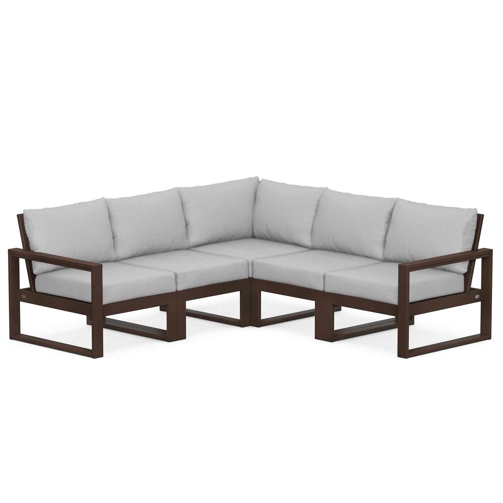 EDGE 5 - Person Seating Group with Cushions, Black, Natural Linen