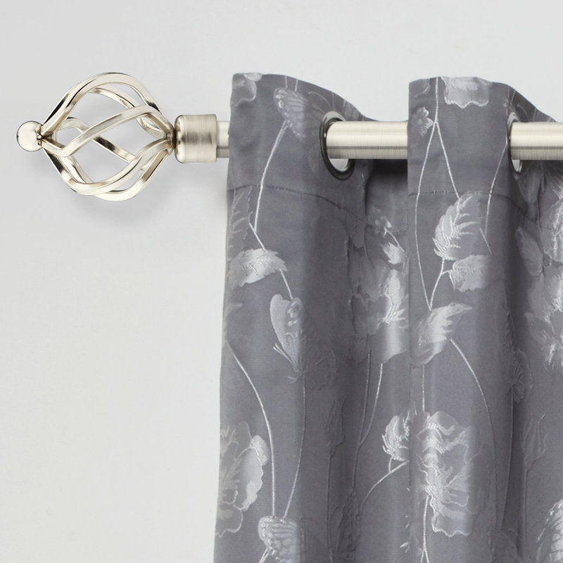 Abeer Extendable Eyelet Curtain Pole and Hardware Set, Brushed Silver, 1.6 - 3m