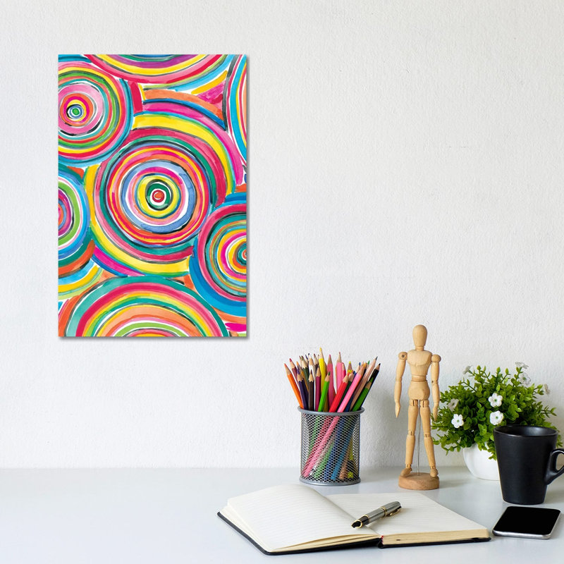 Colorfully Happy II by Amanda Mcgee - Wrapped Canvas Painting, 30.48cm H x 20.32cm W x 1.91cm D