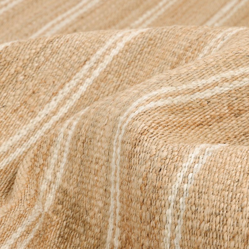 Lilly Striped Area Rug in Brown, Rectangle 9' x 12'