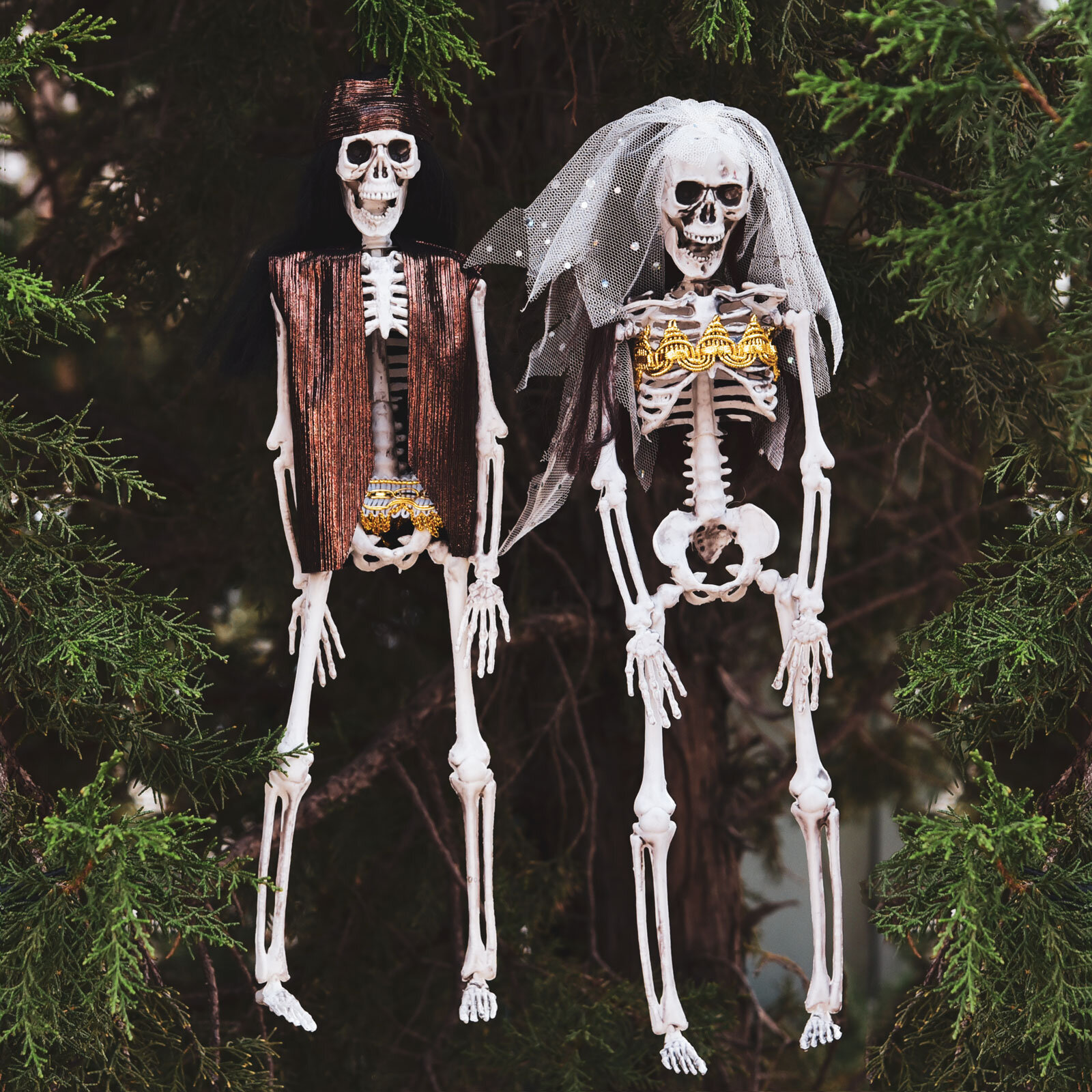 Presence Bride and Groom Halloween Skeleton