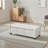 Faux Leather Rectangular Tufted Storage