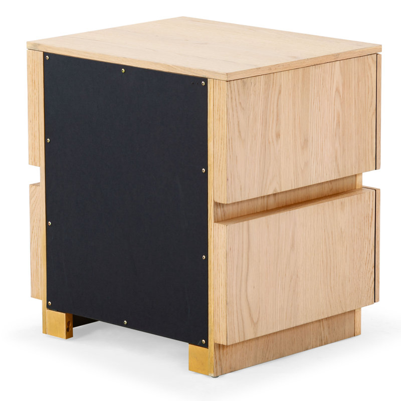 Titus 2 Drawer Nightstand, Oak