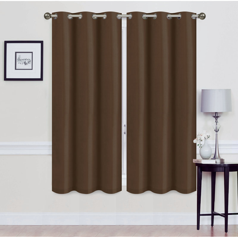 Solid Blackout Thermal Grommet Curtain Panel Set, Silver, 38" W x 63" L