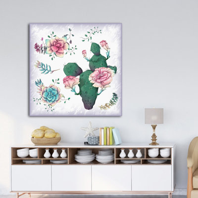 Cactus Succulents 651  Wrapped Canvas Print