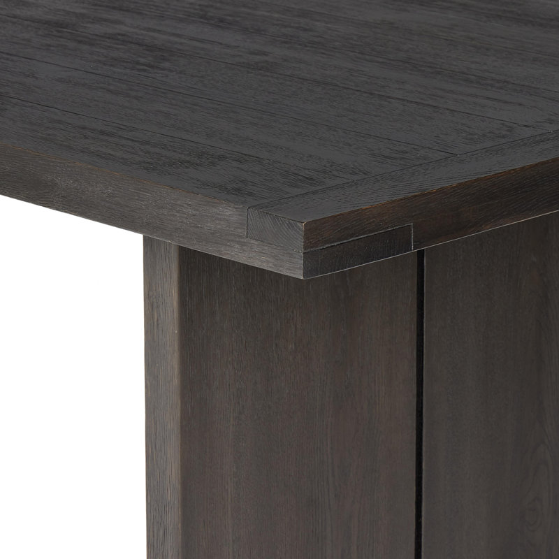 Warby Solid Oak Dining Table, Worn Black