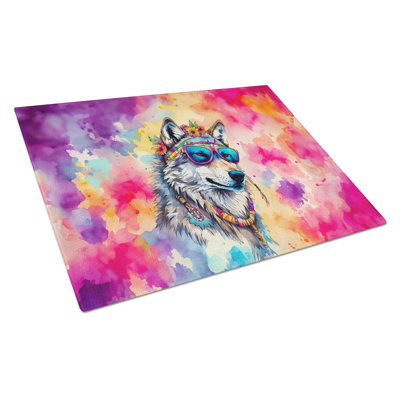 Hippie Animal Wolf Glass Cutting Board
