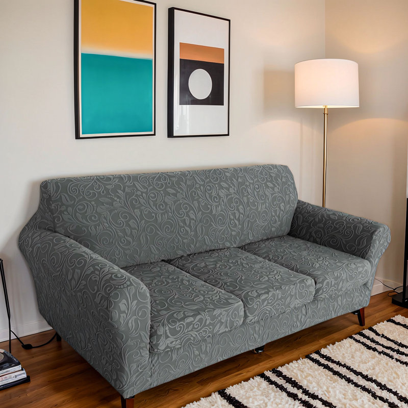 Housse de canapé modulaire en jacquard tricoté, housse extensible, housse de protection pour canapé 3 places avec housses de coussin à 3 sièges