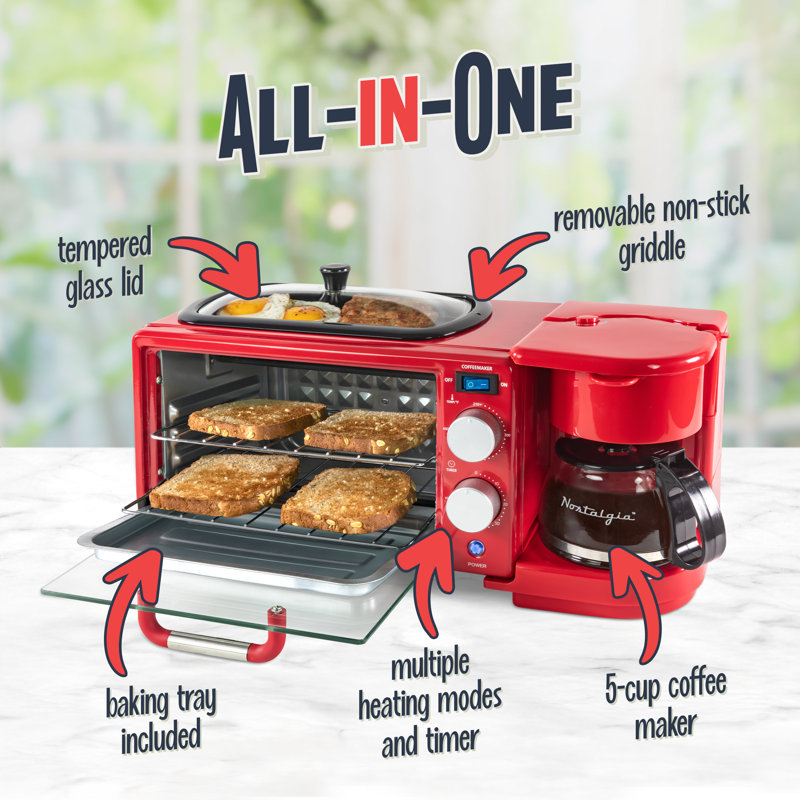 Retro 3-in-1 Breakfast Station, Red