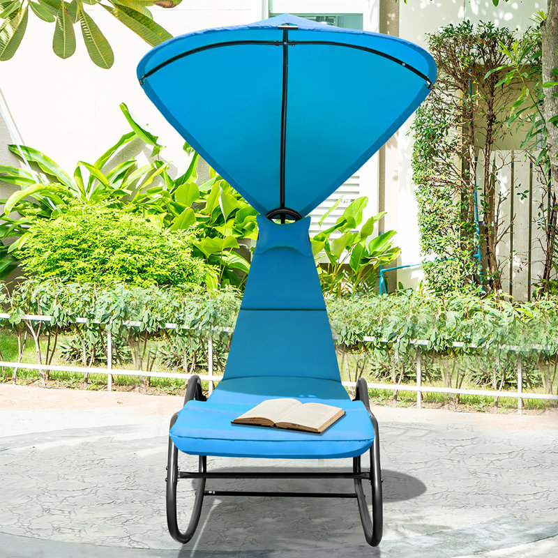 Chaise longue avec support Rowley, Turquoise