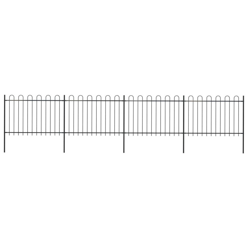 Fidela Black Metal Fence Panels Included, 170cm H x 680cm W x 2cm D