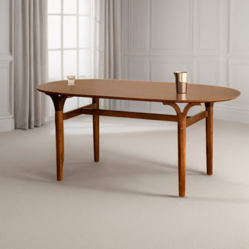Anamaris Teak Oval Solid Wood Dining Table, Brown, 33.46" W x 70.86" L
