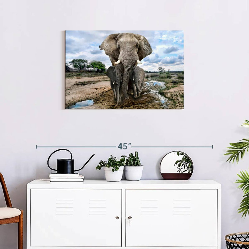 Brampt Safari Elephants, 20" H x 30" W