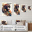 «Cute Monkey Floral Art I», reproduction d'art sur toile-262481155-262481159