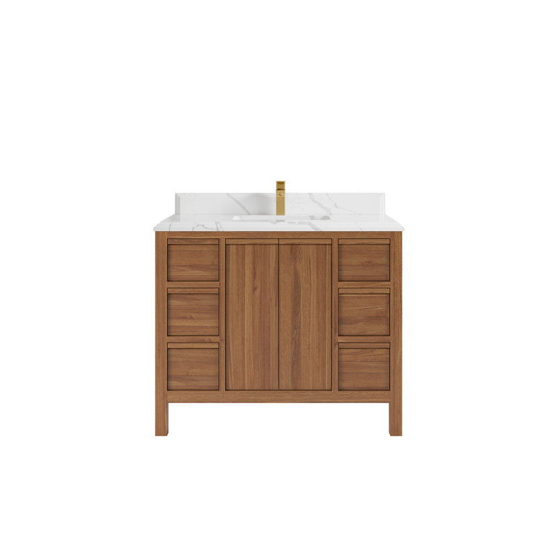 Teck Elizabeth de 42 po X P 22 po De meuble-lavabo simple D, Blanc