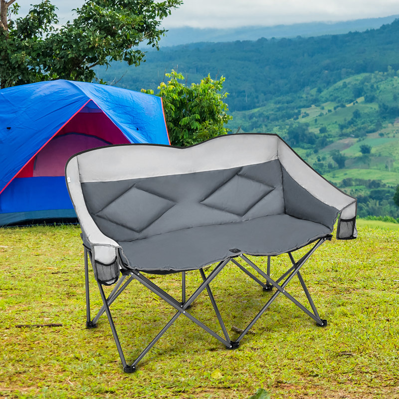 Banc de camping pliant Chani, gris