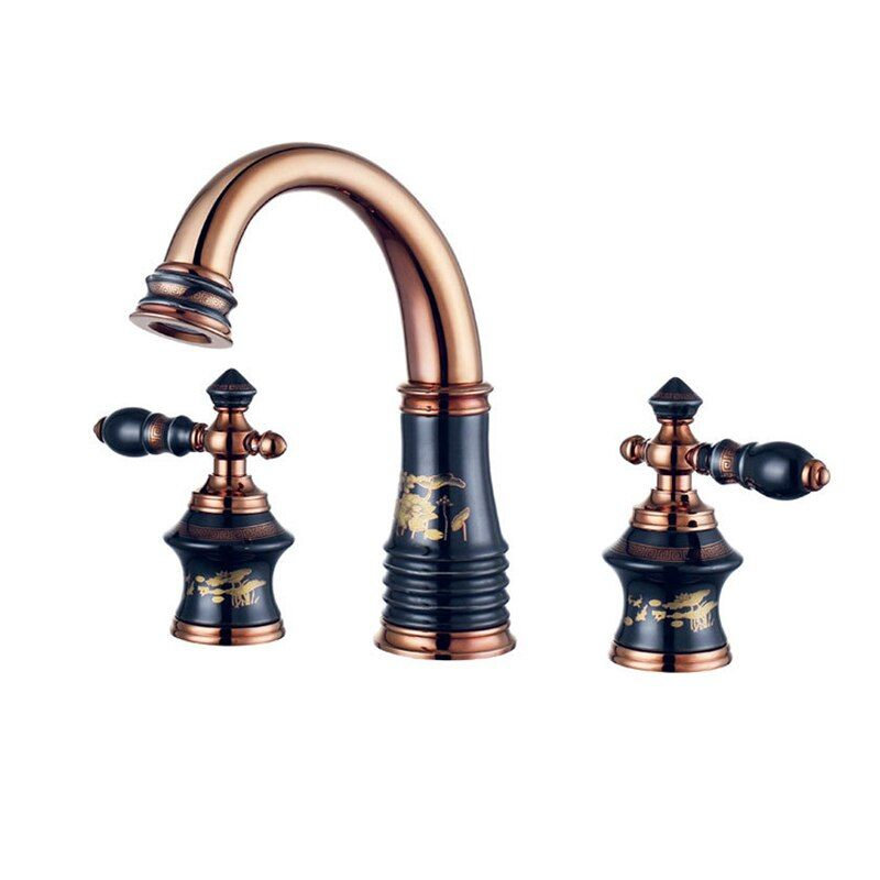 Système de douche mural à finition rouge avec valve thermostatique et douchette