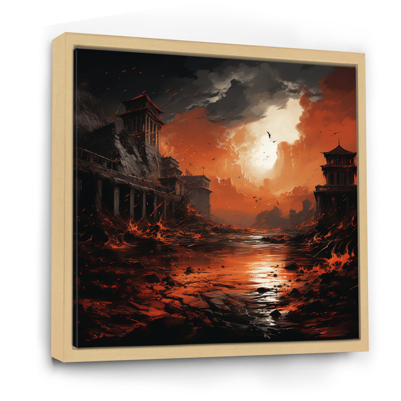 Grèce «Carthages Fall Landscape I», art mural Classics, Cadre flottant brun, H 16 po x l 16 po x P 1 po