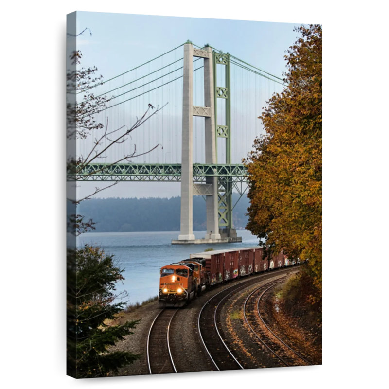 Lilie Train By Tacoma Bridge, 51" H x 34" W