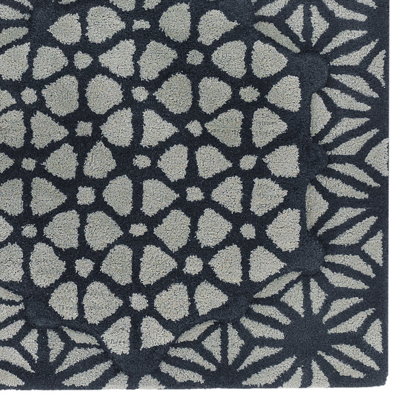 Tapis noir / blanc Katelynn, Rectangle 5 pi x 7 pi 6 po