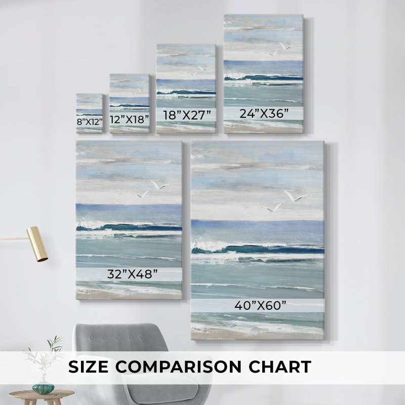 Toile tendue avec châssis Seagull Bay I-Premium - prête à être accrochée, H 27 po x l 18 po