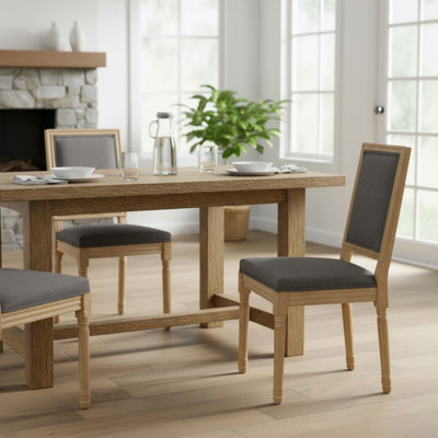 Ensemble de 2 chaises de salle à manger Louis Parson avec dossier carré pour le salon, la cuisine et le restaurant