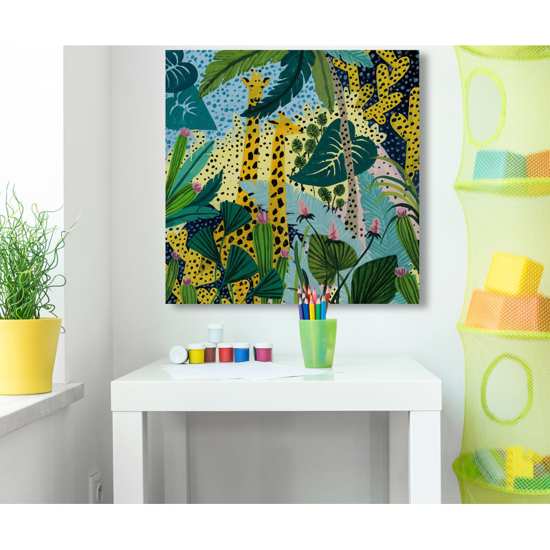 Sincere Spotted Jungle - Print on Canvas, 45cm H x 45cm W 