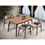 Table de salle à manger avec teinte naturelle et noire - Support en bois mélangé polyvalent pour la maison H 32 po x l 30 po x 30 po à rallonge, matériau synthétique toutes occasions