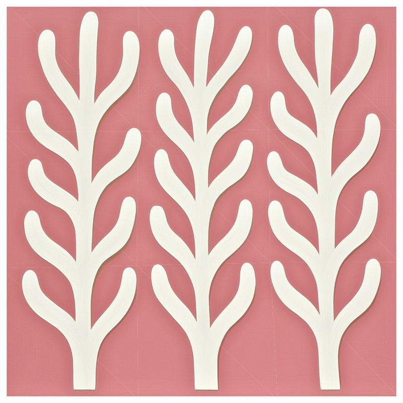 Tapisserie murale botanique - décoration murale abstraite, H 68 po x l 80 po avec 4 œillets