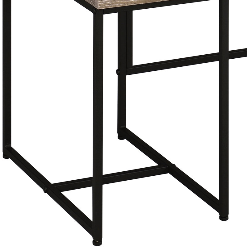 Bureau spacieux pour 4 personnes en chêne rustique et noir - Bureau avec rangements intégrés et résistants - Style chêne/noir