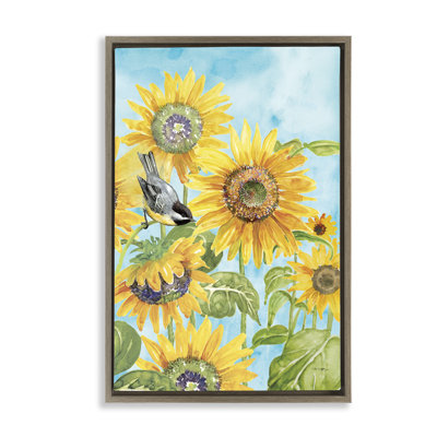 Cadre flottant Sunflower Honey Bird, design par Tim Coffey