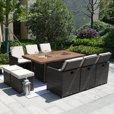 Rectangular 8 - Person Dining Set with Cushions