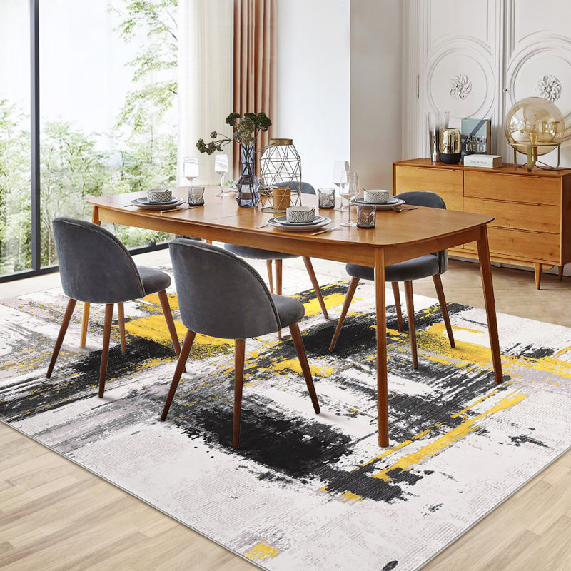 Tapis moderne lavable à la machine, Rectangulaire 8 pi x 10 pi