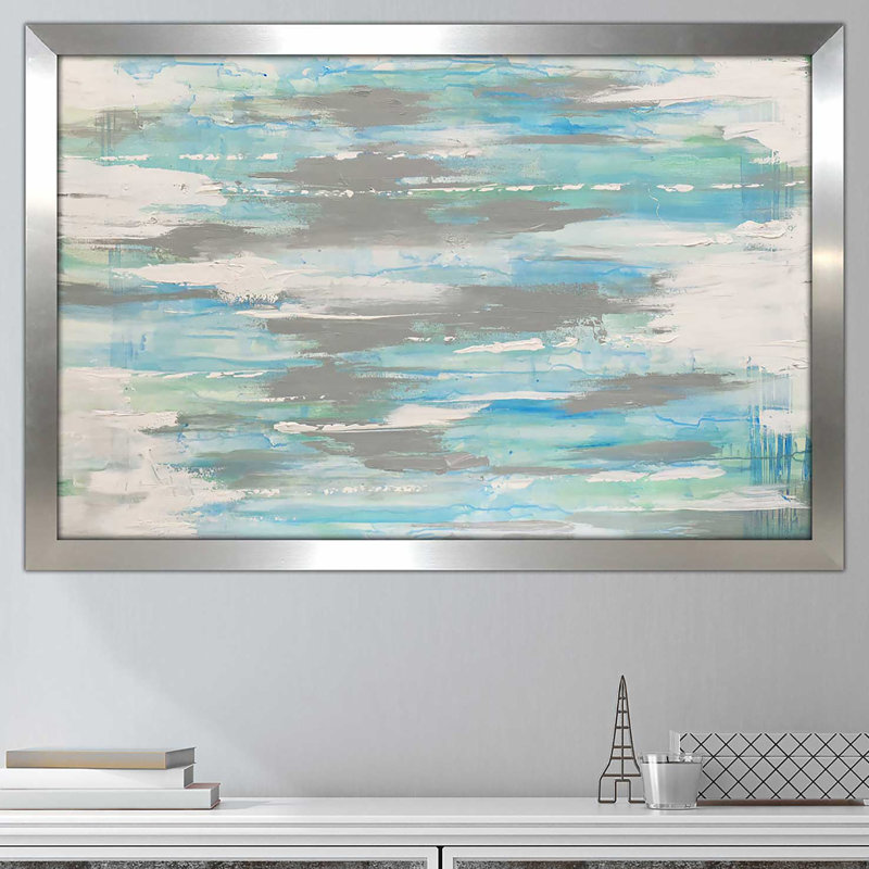 « blue regard (square) » par cassie studios-print, H 27,5 po x l 39,5 po x P 0,75 po, Encadrement argenté
