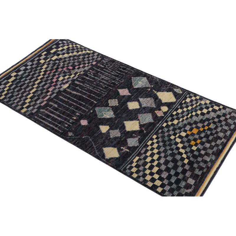 Moroccan Hand Knotted Area Rug, Runner 3' x 8'