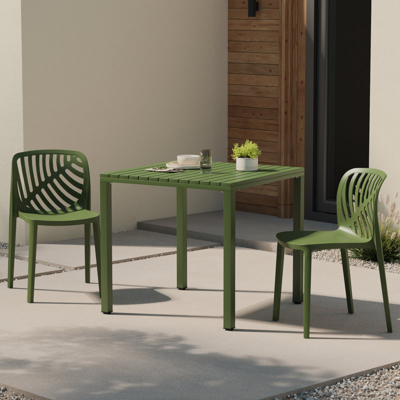 Ensemble de 2 chaises de patio empilables, Green
